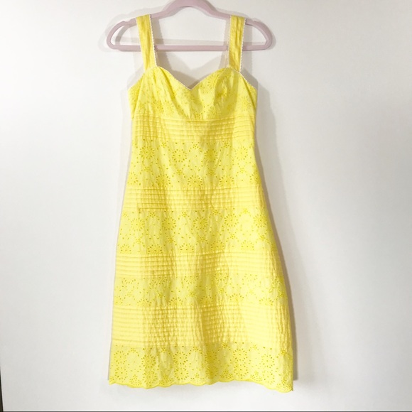 Lilly Pulitzer Dresses & Skirts - Lilly Pulitzer Yellow Eyelet Sun Dress, Size 2